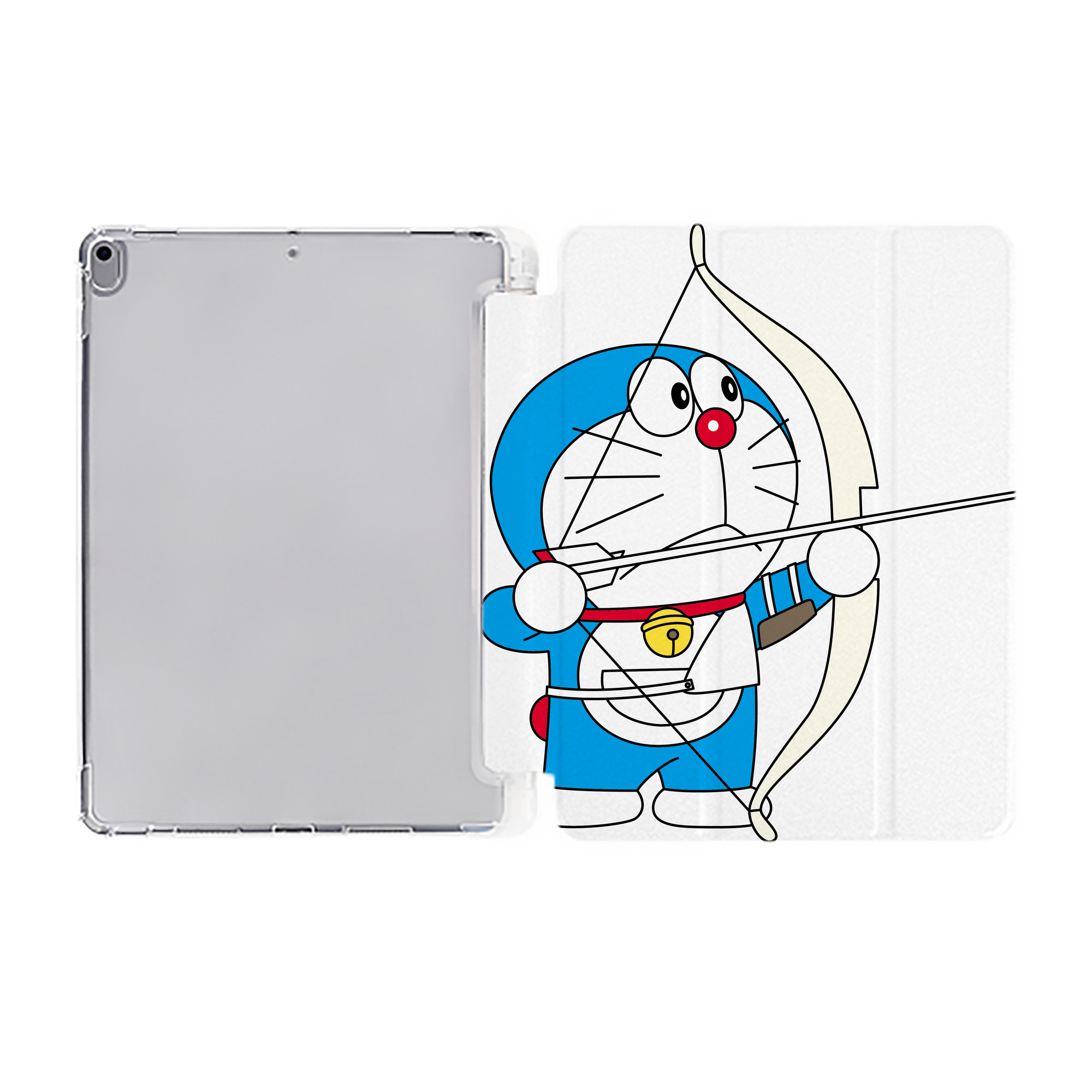 （画像用） ドラえもん Doraemon IPad ケース ペン収納付き 三つ折りスタンド PUレザー×シリコン 対応機種9.5/10.5/10.9インチ
